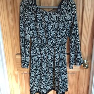 Black and White Monteau Open Back Dress